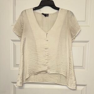 Elegant Cream Button-Down Women's Top